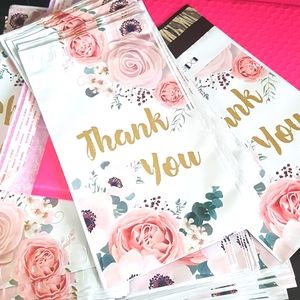 10 pcs Thank You Poly Mailers with Roses 6"x9" Inches